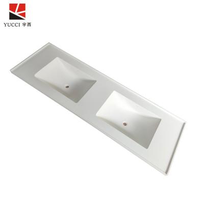 China YUCCI New Model Modern Custom Luxury Wall Hung Solid Resin Stone Outdoor Bathroom Sink CB-1208 for sale