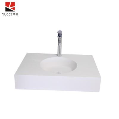 China YUCCI Modern Luxury Acrylic Solid Outdoor Bathroom Stone Hand Wash Sink for sale