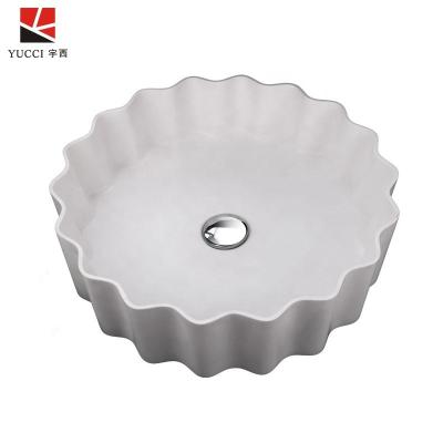 China YUCCI Resin Bathroom Modern Acrylic Stone Sink, Resin Stone Sink, Canteen Washhand Sink for sale