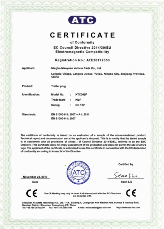 CE - Ningbo Maoyuan Vehicle Parts Co., Ltd.