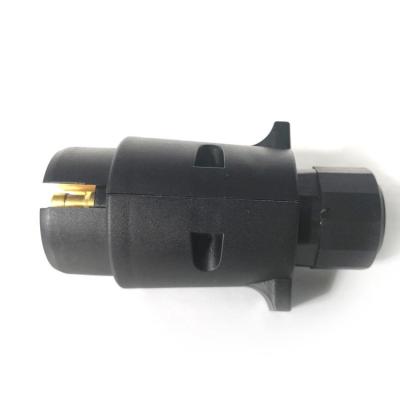 China Trailer Parts ISO1724 Truck RV Trailer Parts 12v European Trailer Connector 7 Pin Trailer Plug With Nut for sale