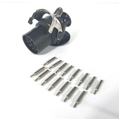 China Trailer Parts Crimp 24v Type Trailer Connector 15 Pin Plug Trailer Adapter Plug for sale