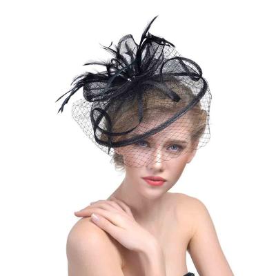 China Handmade Picture Flower Feather Wedding Bride Fascinator Hats For Women Tea Party for sale