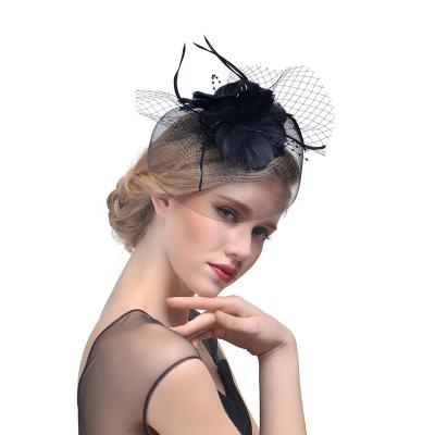 China Best Picture Quality Ladies Flower Top Hat Party Fascinator Hats For Women Tea Party Teal for sale