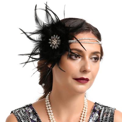 China Popular Women Flapper Feather Fin Headband Flapper Accessories For Girls for sale