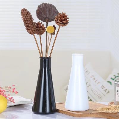 China New Design Cheap Wholesale Modern Fashion Florero De Vidrio Black Glass Flower Vase CLASSIC Made in China for sale