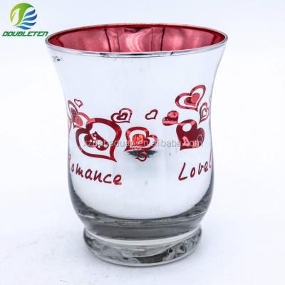 China Home Decoration Silver Plated Candlestick Candle High Quality Glass Jar for sale