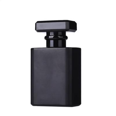 China 50ml Cosmetic Perfume Bottles Travel Pocket Transparent Black Glass Spray Empty Mist Spray Bottles Dispenser Atomizer for sale