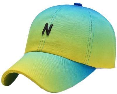 China New COMMON hot sale fashion gradual change varied color embroidery baseball sun hat for sale