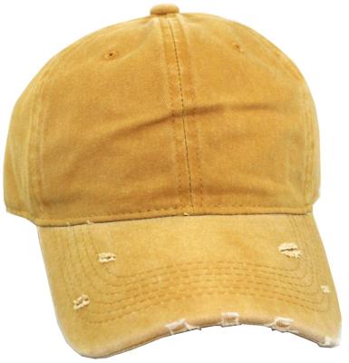 China Wholesale Hot Sale Custom COMMON Logo Cotton Vintage Wash Distressed Bill Baseball Hat Broken Torn White for sale