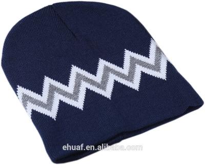 China COMMON winter custom adult outdoor sports ski wholesale acrylic jacquard wave stripe knit beanie for sale