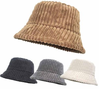 China JOINT Multiple Colors Winter Fashion Adult Thick Corduroy Bucket Hat Warm Sun Hat for sale