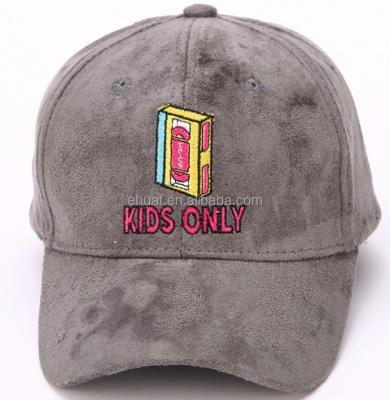 China Fashion COMMON Quality Logo Embroidery Stitches Thick Suede Hat Custom Baseball Kids Hat for sale