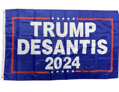 China 3*5FT USA 2A Blue Line Police Law &Order Trump DeSantis Hanging 2024 High Quality Thin Printed Flag for sale