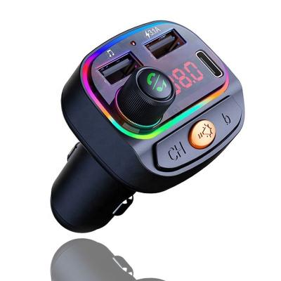 China 7 Colors Multifunctional Car Lights Bluetooth FM Transmitter 3.1A USB Ambient Charger Car Mp3 Players for sale