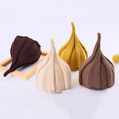 China Cute Flower Hat COMMON Cute Baby Kids Children Shape Pumpkin Plant Windmill Pointed Hat Twisting Knitted Hat Cap for sale