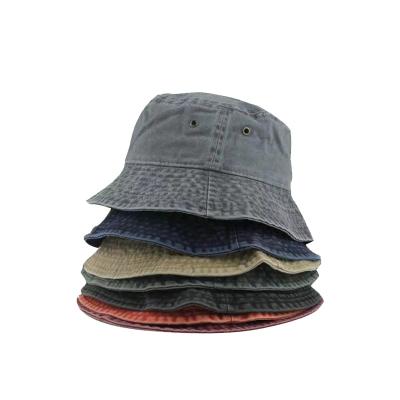 China 2021 Retro Character Washed Denim Couple Vintage Fashion Short Overflow Breathable Solid Color Autumn Bucket Hat for sale