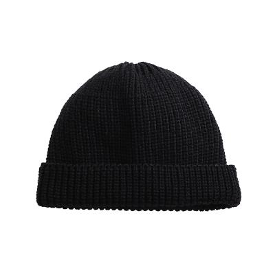 China breathable & Wholesale Waterproof Custom Design Custom Logo Skull Hat Beanie High Quality Ribbed Knit Wool Fisherman Beanie With Embroidery Custom Hats for sale