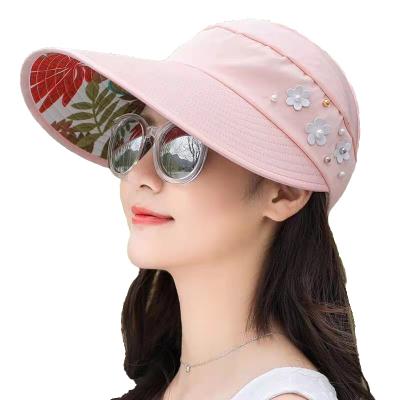 China 2021 Waterproof Outdoor UV Protection Sun Hat Fishing Hat Pearl Decorative Coating Printing for sale