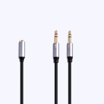 China Car Earphone Splitter Cable 3.5mm Female To Male 2 TRS Y Splitter Audio Cable for sale