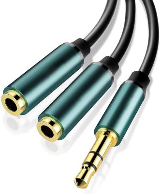 China Car Audio Y Splitter Cable Male To Female Dual Earphone Jack Cable Y Connector Audio Cable for sale