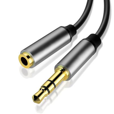 China The car 3.5mm male to female earphone extension cable, or aux. extension cord stereo plated compatible for iPhone, iPad, Smartphones, for sale