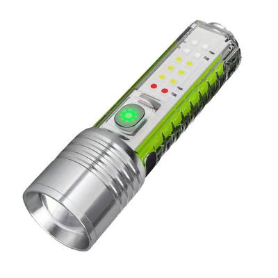 China Zoomable Led Lightweight XHP50 Ultra Bright Rechargeable Torch Light With White/Red/Blue/Purple Side Light Strong Magnets ZOOM Flashlight For Outdoor for sale