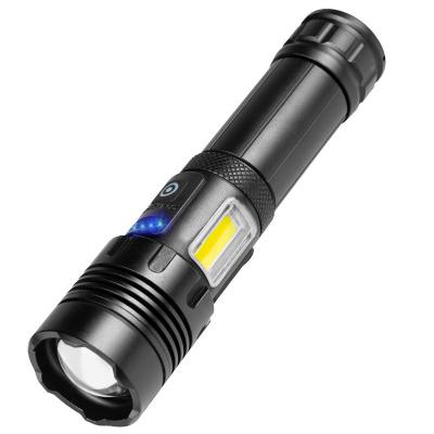 China Zoomable Led Flashlight XHP50 Lightweight Outdoor Super Bright Waterproof Zoom Led To Torch Aluminum Alloy Tactical Rechargeable Flashlight for sale