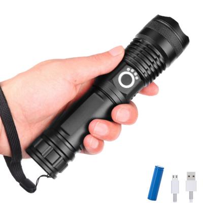 China Zoomable Led Camp 20W Aluminum Alloy High Power 1000lm XHP50 Light Waterproof Tactical Flashlight Torches Rechargeable Flashlights For Outdoor for sale