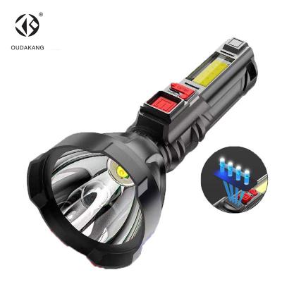 China Convenient Ultra Bright Tactical Light 4 Modes COB LED Torch USB Rechargeable Portable Led Flashlight For Camping Emergency for sale