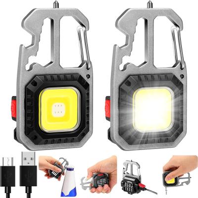 China Car Detailing Small Working Light With Magnet Base Adjustable Portable Rechargeable COB Key Chain LED Flashlights Work Light For Camping for sale