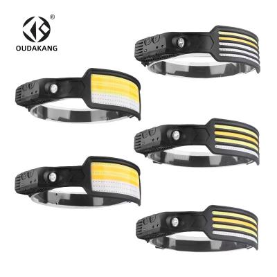 China Motion Sensor Switch Outdoor Waterproof COB USB Rechargeable Running Headlight With Wide Beam 350 Lumens XPE Headlamp For Camping for sale