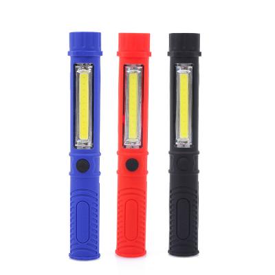 China Car Repair COB Mini Pen Light Portable Ultra Bright Multifunctional LED Flashlight Torch Lamp With Bottom Magnet And Cut Off Work Light for sale