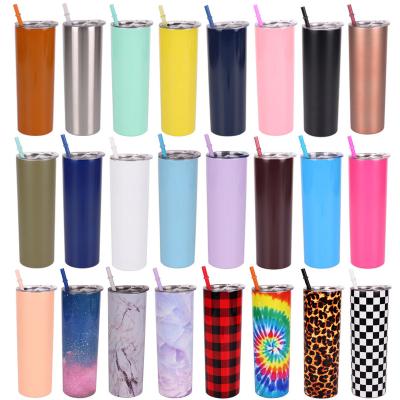 China 20oz Lean Tumbler Cup 304 Stainless Steel Wall Vacuum Insulator Slim Double Sustainable Travel Mug With Lid And Straw for sale