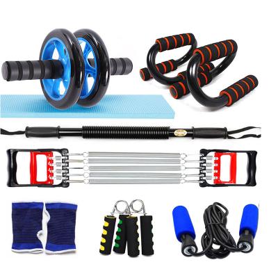 China Universal gym fitness equipment ab wheel and jump rope exercise set for sale