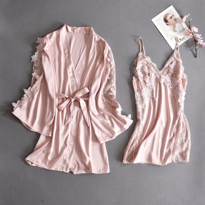 China Xxl QUICK DRY Decorative Luxurious Ladies Design Fashion Sexy Silk Nightgown for sale