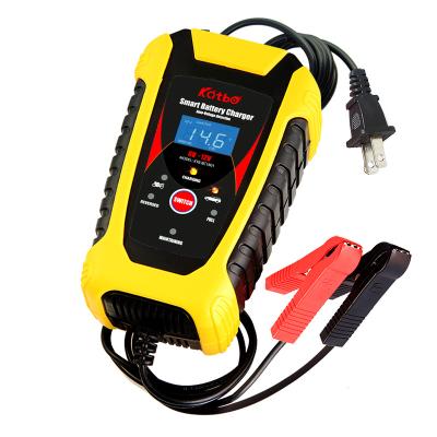 China Screen Display Pulse Repair Lead Acid Battery Charger 12V 6A Motorcycle Car Battery Charger Temperature Control Compensation 12V Charger LCD for sale