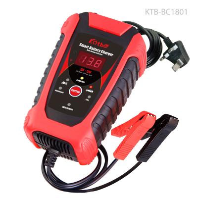 China Screen Display 12V Smart Auto Car Battery Charger Motorcycle Lead Acid Battery Pulse Repair Charger EU AU UK US USA for sale