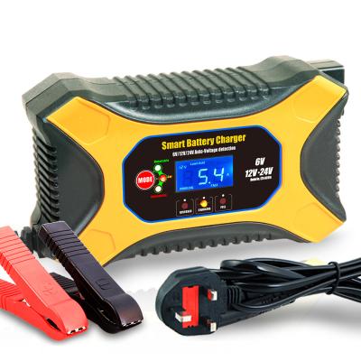 China Full Automatic Screen Display Car Battery Charger 12V 10A Smart Fast Charging New AGM GEL WET Lead Acid Battery Charger LCD Display for sale