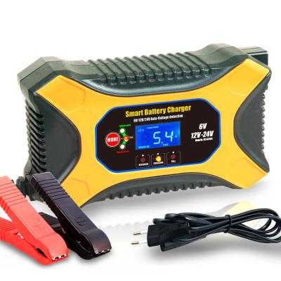 China Screen Display 12V 24V 5A Smart Auto Car Battery Charger Motorcycle Lead Acid Battery CPU for sale