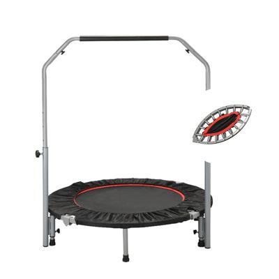 China 2022 Custom Sales Trampoline Folding Mini Trampoline Indoor Trampoline Fitness Rebounder With Door Shaped Railing For Kids Adults for sale