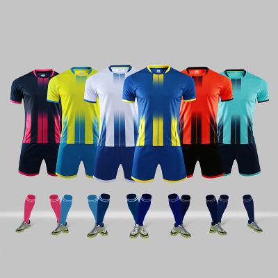 China High Quality Cheap Soccer Jersey Sets Custom Made Soccer Uniform Sets Quick Dry Soccer Jersey Training Sets OEM Customized Logo Print for sale