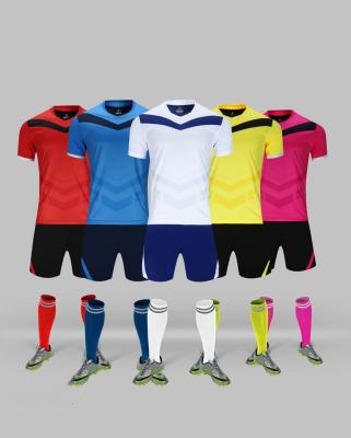 China Cheap Custom Soccer Jersey Sets Factory Logo Printing Set Soccer Jersey Kit Summer Unisex Soccer Jersey Sets OEM Soccer Uniform for sale