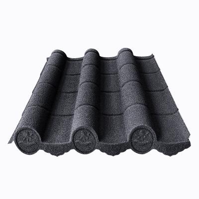 China Chinese style Zinc-aluminum antique faux slate roof tile stone coated metal roof tile for sale