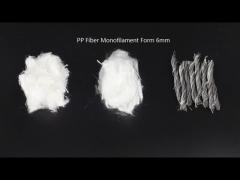 White PP Fiber Monofilament Form For Concrete And Motar Reinforcement Anti Cracking