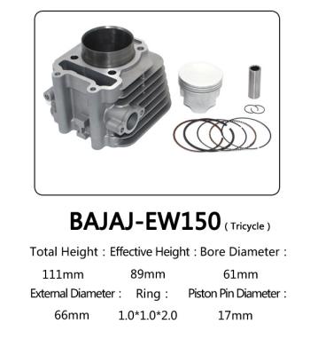 Chine Le kit de cylindre de moto de moteur de tricycle partie 150cc la capacité Bajaj-EW150 à vendre