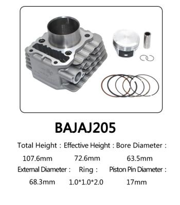 Chine Kit modèle indien de cylindre de moto de Bajaj 205 avec le piston, anneau de piston à vendre