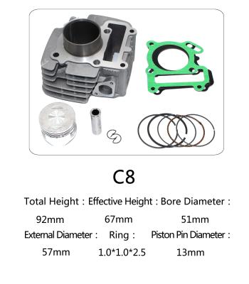 China Origin Yamaha Motorcycle Cylinder Kit C8 For Yamaha Curved Girder Vehicle for sale