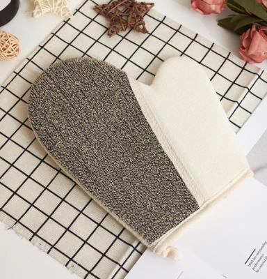 China EXFOLIATE natural linen fiber exfoliating bath mitt for sale