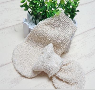 China EXFOLIATE Natural Bamboo Fiber Soft Bath Shower Gloves Glove for Exfoliating and Body Scrubber for sale